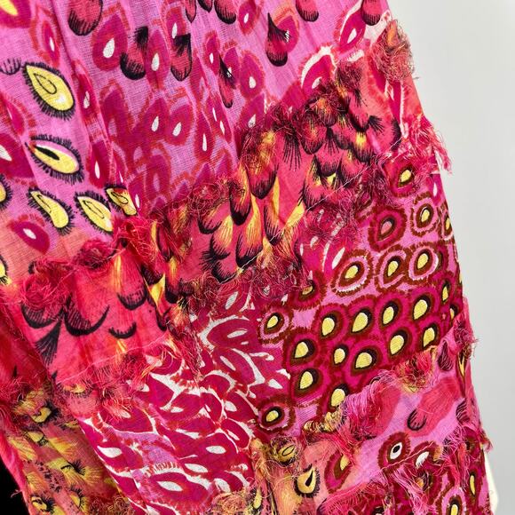 CHEMISTRY NEW YORK Pink Animal Print Fringe Scarf - Picture 8 of 10